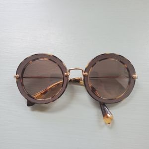 Maui Miu Round Tortoise Sunglasses